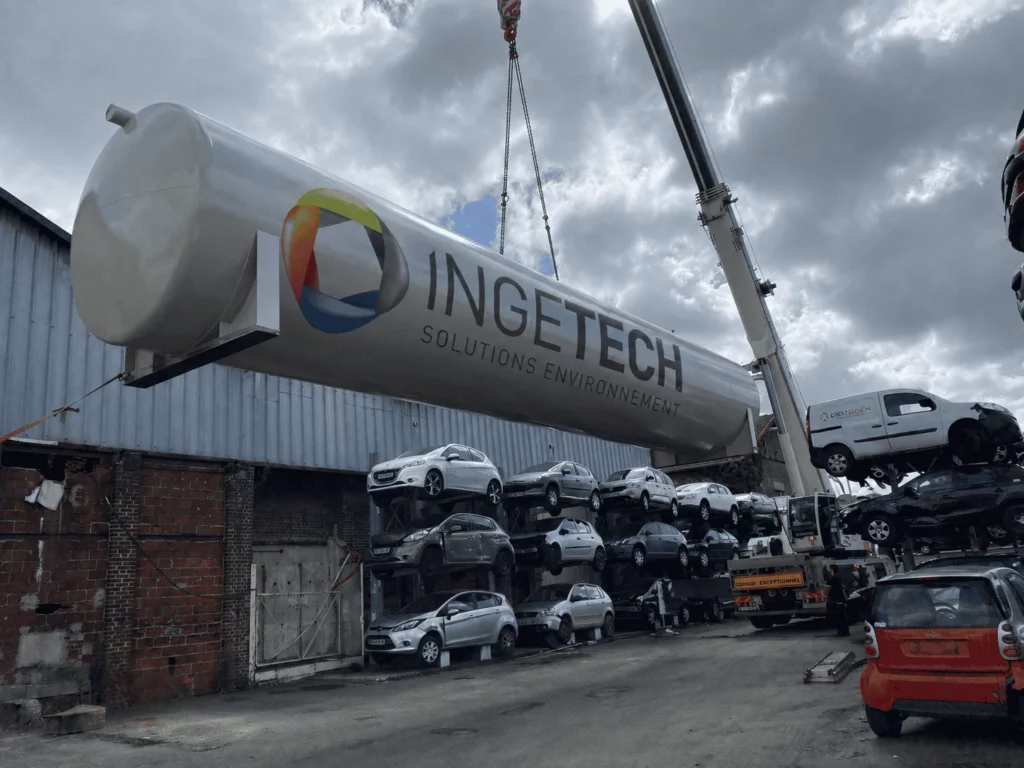 Cuve de régulation des débits livrée par INGETECH sur un site industriel